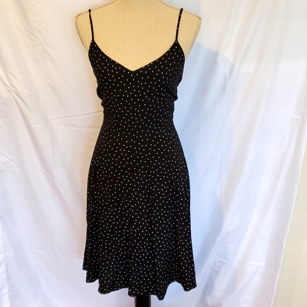 Black polka dot dress